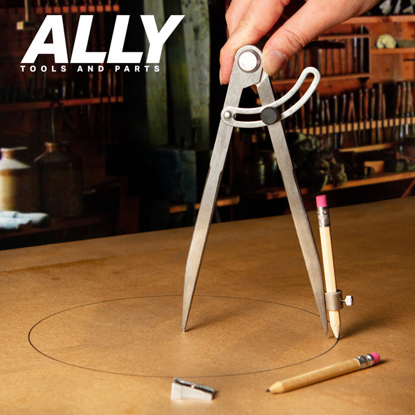 8 inch wing divider compass for woodworking drawing circle action shot