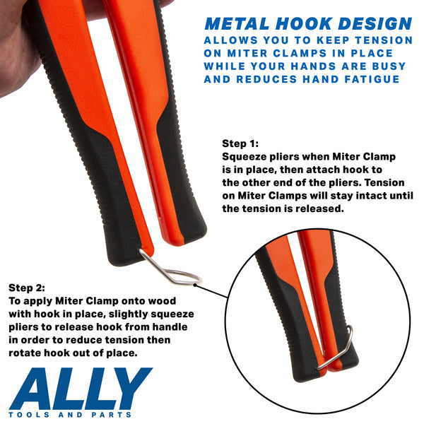 ALLY Tools Miter Spring Clamp Pliers with 16 Miter Spring Clamps