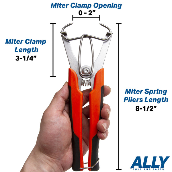 ALLY Tools Miter Spring Clamp Pliers with 16 Miter Spring Clamps