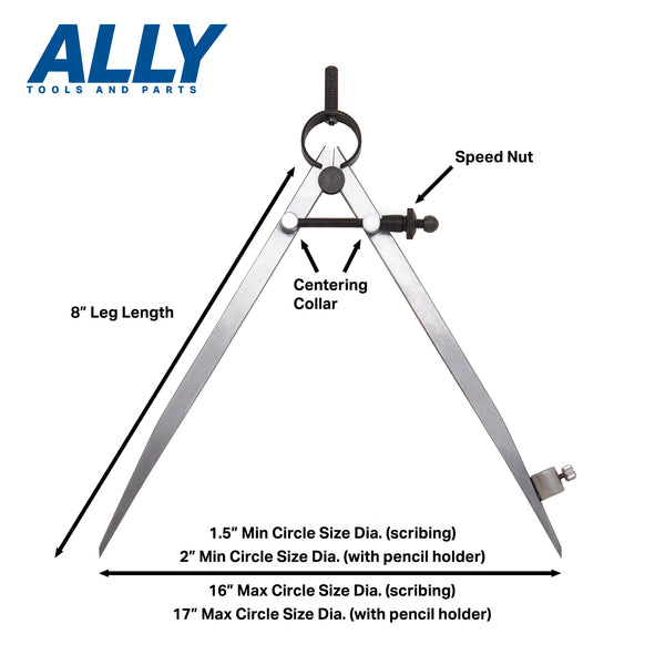 8 inch spring divider scribe tool dimensions