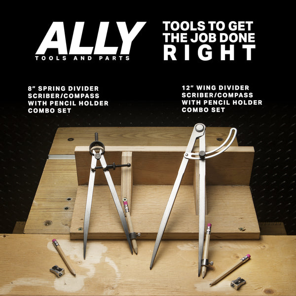 8 inch wing compass tool and 8 inch spring divider tool