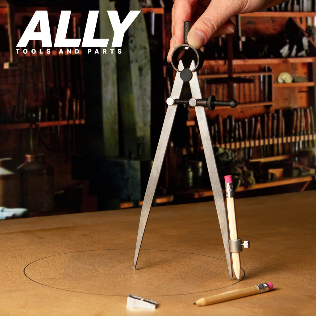 8 Inch Precision Spring Compass with Pencil Holder | ALLY Tools and Parts