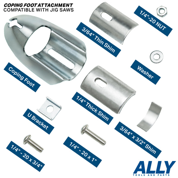 ALLY Tools Coping Foot (2 Sets) Jigsaw Attachment