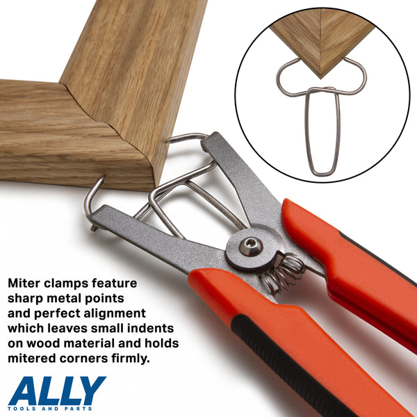 ALLY Tools Miter Spring Clamp Pliers with 16 Miter Spring Clamps